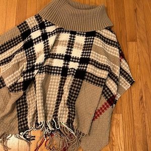 Allie & Rob Plaid Knit Poncho